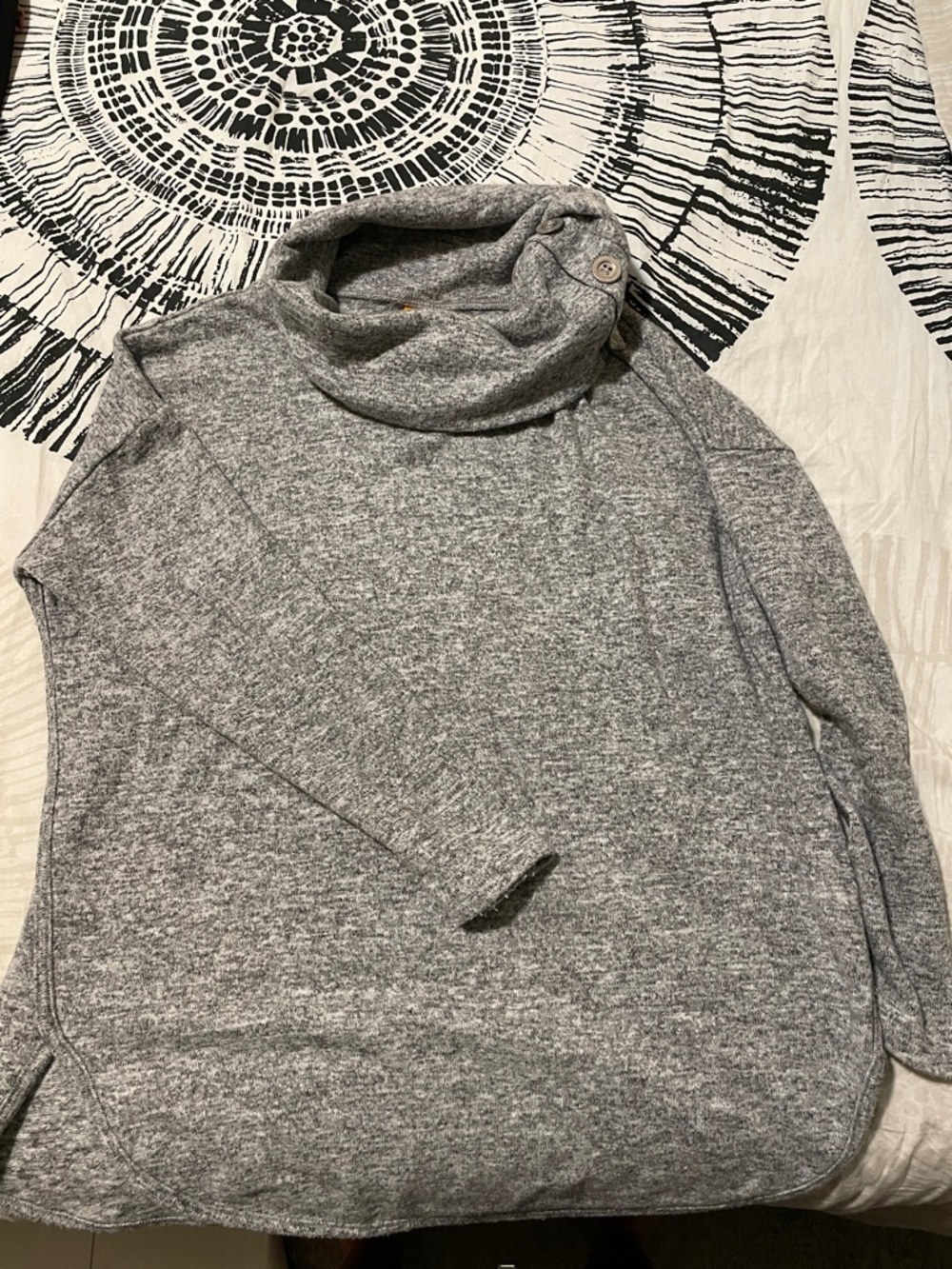 Ruby Rd. Heather Gray Cowl Neck Sweater